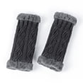 thumbnail image 5 of Penkiiy Arm Warmers Fingerless Gloves For Women Women Winter Wrist Arm Warmer Solid Knitted Short Fingerless Gloves Mitten Dark Gray Gloves, 5 of 6
