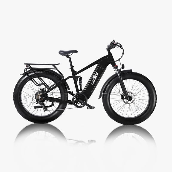 Lacros-Thunder 26” Electric Bike for Adults, 750W (Peak 1400W) Motor,28MPH Max Speed,48V 20AH Battery,Riding Range 50-60 Miles,Full Suspension Front Fork & DNM Rear Shock,LCD Display