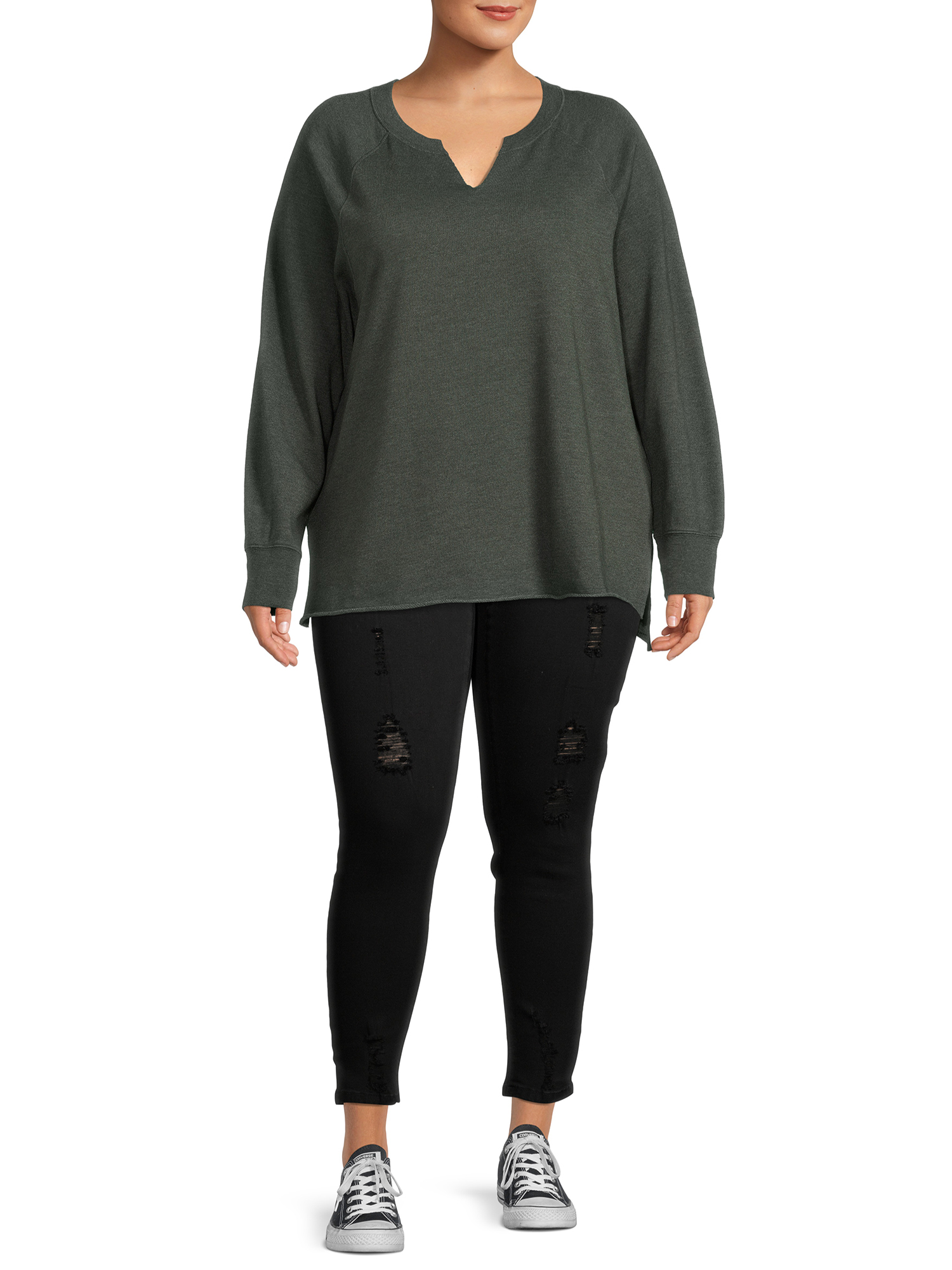Terra & Sky Women's Plus Size French Terry Sweatshirt