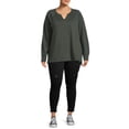 thumbnail image 2 of Terra & Sky Women's Plus Size French Terry Sweatshirt, 2 of 5
