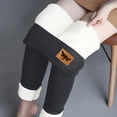 thumbnail image 3 of Gibobby Pantalones para mujer Leggings de mujer Pantalones de yoga cálidos de felpa de color sólido de cintura alta elásticos de longitud completa(Gris,CH), 3 of 5
