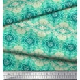 thumbnail image 2 of Soimoi Green Cotton Duck Fabric Damask Watercolor Printed Craft Fabric by the Yard 42 Inch Wide, 2 of 3