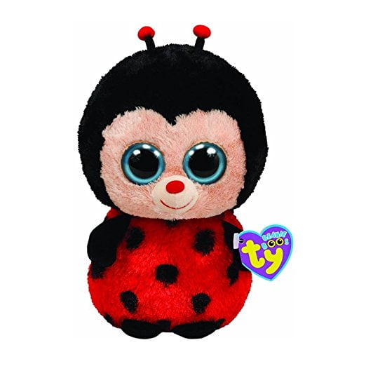 6 Inch NEW MWMT Ty Beanie Boos ~ BUGSY the Ladybug Glitter / Sparkle Eyes 