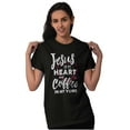 thumbnail image 5 of Jesus in Heart and Coffee in Veins Women's Graphic T Shirt Tees Brisco Brands S, 5 of 6