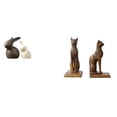 thumbnail image 1 of Juego De Estatuas De Gato Egipcio Y De Cerámica, Figuras De Conejo Y Gato De Porcelana, Sujetalibros Decorativos, Adorno De Pascua Y Inauguración De La Casa Para El Hogar, Jardín, Gabinete Y, 1 of 8