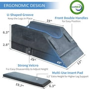 KingPavonini Leg Elevation Pillows 4-Height Adjustable Memory Foam for Surgery, Injuries, Rest, Grey