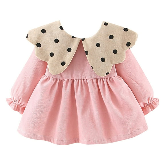 Mercatoo Toddler Baby Girls Tutu Dresses Velvet Tulle Fall Winter Long Sleeve 𝐑uffle Holiday P𝐚rty Dress Doll Coller Su𝐧dress
