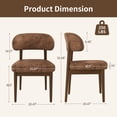 thumbnail image 4 of ClinQ Embossed Fabric Dining Chairs Set of 4, Modern Upholstered Kitchen Side Chair with Curved Back, Wood Legs for Dining Room, Brown, 4 of 10