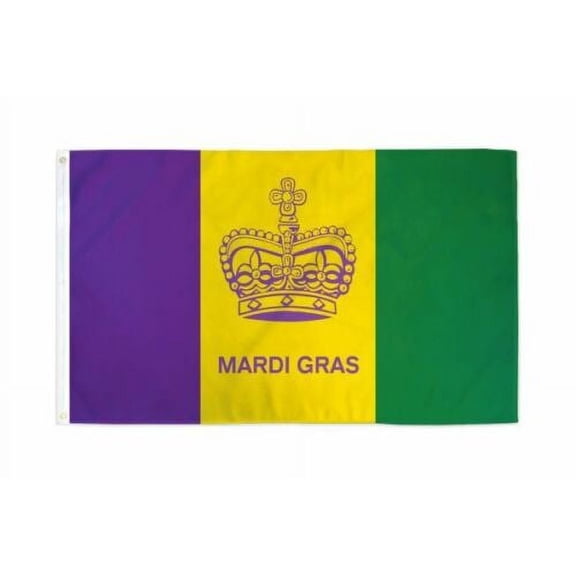 Mardi Gras (Crown) Flag 3x5ft Poly
