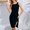 Black, variant on XWSHYW Summer Dresses for Women 2025 Fashion Solid Color Crew Neck Holiday Party Dresses Sexy Sleeveless Slim Fit Beach Mid-Length Dress