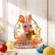 thumbnail image 3 of Decoraciones de Pascua para el Hogar Lindo Conejo de Pascua Colgando Ornamento 2D Llavero de Acrílico Plano Pequeño Colgante para el Coche Retrovisor Espejo O Mochila Adecuado para la Decoración de Pa, 3 of 6