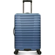 U.S. Traveler Boren Polycarbonate Hardside Rugged Travel Suitcase Luggage with 8 Spinner Wheels, Aluminum Handle, Navy, Checked-Medium 26-Inch