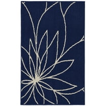 Garland Rug Grand Floral Indigo/Ivory Indoor Accent Rug, 30" x 46"