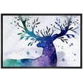 thumbnail image 3 of PixonSign Framed Canvas Print Wall Art Elk with Flower Antlers Animals Wilderness Illustrations Modern Art Farmhouse/Country Fun Multicolor Pastel for Living Room, Bedroom, Office - 24"x36" Black, 3 of 5