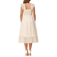 thumbnail image 3 of Vestido midi sin mangas de verano INSPIRE CHIC para mujer, con volantes y capas de tul, vestido de fiesta, color albaricoque, talla M, 3 of 6