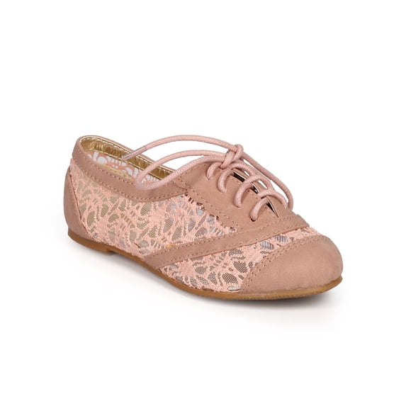 New Girl Fab Kicks Jovie-23 Mix Media Lace Round Toe Spectator Oxford Flat Size