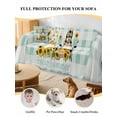 thumbnail image 4 of Yellow Sunflower Couch Cover for 2 Cushion Sofa, Gnomes Teal Checkered Farmhouse Art Washable Loveseat Sofa Covers Slipcover for Sectional Sofas L-Shaped, Couch Throw Cover 71"x118", 4 of 9