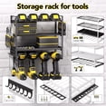 thumbnail image 5 of Heavy Duty Power Tool Organizer 400LB Capacity - Metal 4-Tier Wall Mount Garage Tool Storage with Drill Holder, Screwdriver & Pliers Rack, Black, 5 of 8