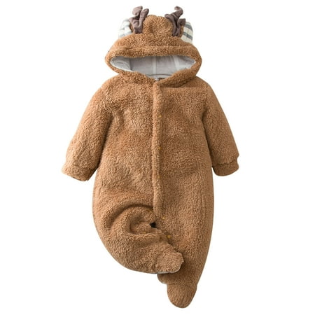 

Toddlers Boys Clothes Baby Girls Winter Hooded Warm Jumpsuit Romper Warm Outwear