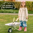 thumbnail image 3 of ROBUD Kids Gardening Tools & Wagon Toy Set, 6PCS ool Set with Metal Toy Wheelbarrow, Shovel, Hoe, Broom & Kettle, Outdoor Yard Play for Planting, Sand, Leaves & Snow Fun, Gifts for Toddler 3+ (Grey), 3 of 10