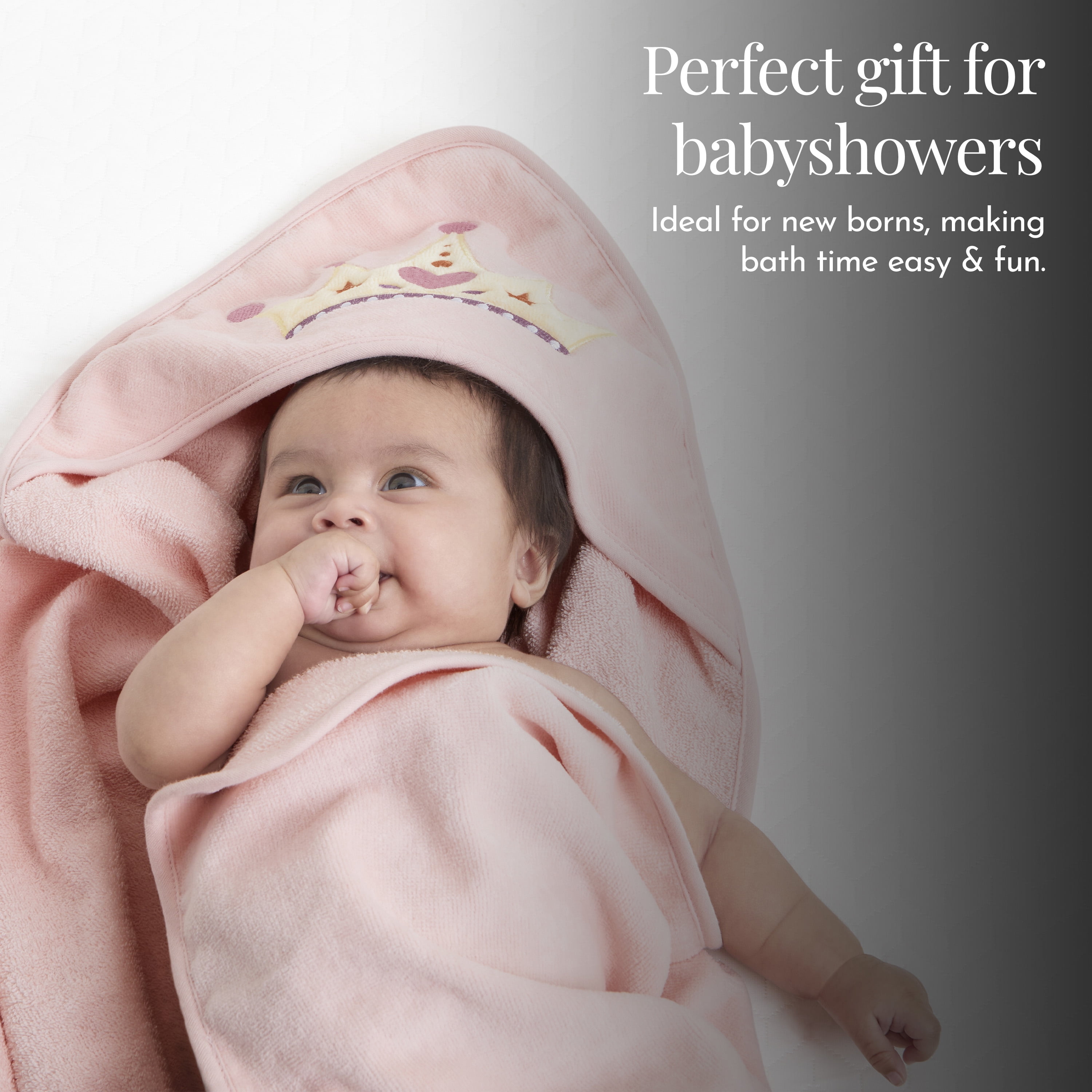 Evolur Enchanted Dreams 6 pc Gift Set - Hooded Towel & 5pc Wash Cloths, Princess Print