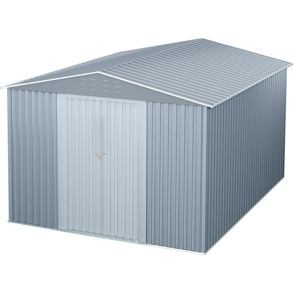 WhizMax 10x12 Ft Outdoor Metal Storage Shed, Galvanized Steel Garden Sheds with Lockable Doors, Extra Large Utility and Tool Storage for Patio Lawn Backyard Outside Use