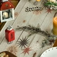thumbnail image 3 of mubwai Xmas Trees Holly Pine Cone Christmas Table Runner, Seasonal Winter Wood Kitchen Dining Table Decoration for Home Party Decor 13x72 Inch, 3 of 7