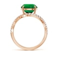thumbnail image 2 of ANGARA Round Lab Grown 2.5 Ct Emerald Curved Bypass Shank Engagement Ring for Women in 14K Rose Gold (Size-9mm) | May Birthstone, Anniversary, Jewelry Gift for Women | Lab-Grown Emerald Ring, 2 of 7