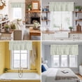 thumbnail image 5 of Boho Sage Green Stripe Kitchen Curtain Valances for Windows Farmhouse Short Curtains, Abstract Geometric White Minimalist Rod Pocket Valance Curtain for Bedroom Cafe Living Room, 5 of 8