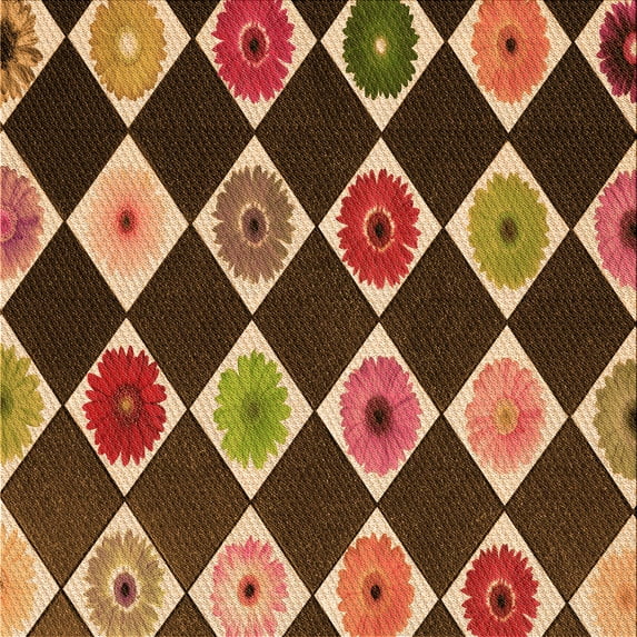 Ahgly Company Indoor Square Patterned Peru Brown Area Rugs, 5' Square