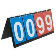 GOGO 4-Digital Portable Tabletop Score Flipper Sports Scoreboard, 00-99-Blue & Red Card