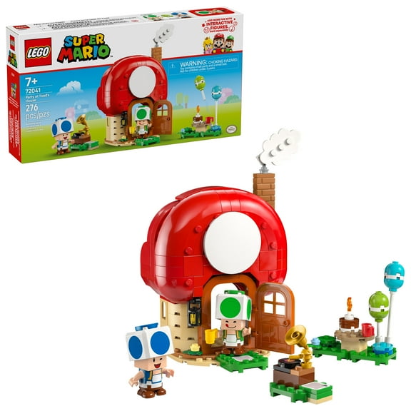 LEGO Super Mario Party at Toad’s House Building Toy - Pretend Play Set for Boys & Girls, Ages 7+ - Kids Building Blocks with Digital Action & 2 Toad Toy Figures - Gift Idea for Birthdays - 72041