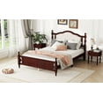 thumbnail image 4 of CoSoTower Queen Pine Wooden Bed with Upholstered Headboard and Panel Footboard, with Two Bed Rail Support Feet and Central Platform Support Feet ,Classic Cherry, 4 of 9