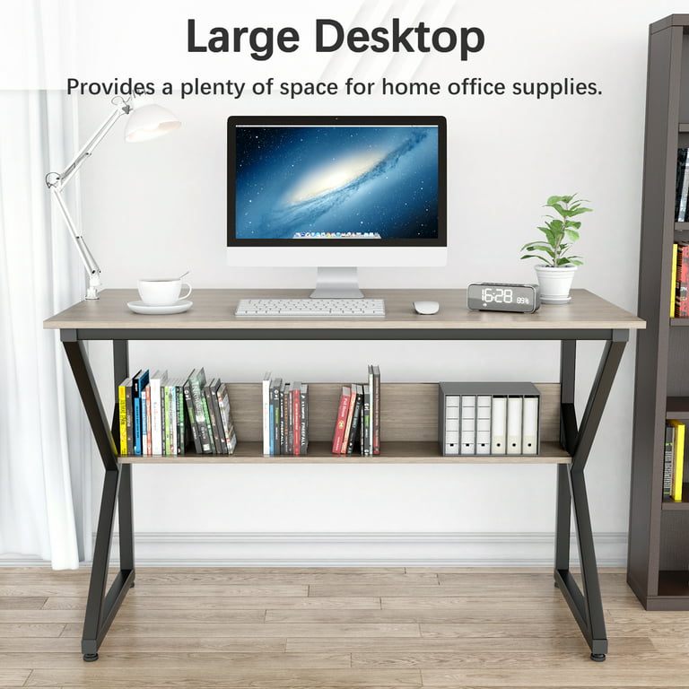 KYNEULIFE Computer Desk with Storage Shelves, 47 inch Home Office