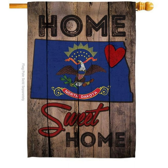 Ornament Collection H191123-BO 28 x 40 in. State North Dakota Home Sweet American State Vertical House Flag with Double-Sided Decorative Banner Garden Yard Gift