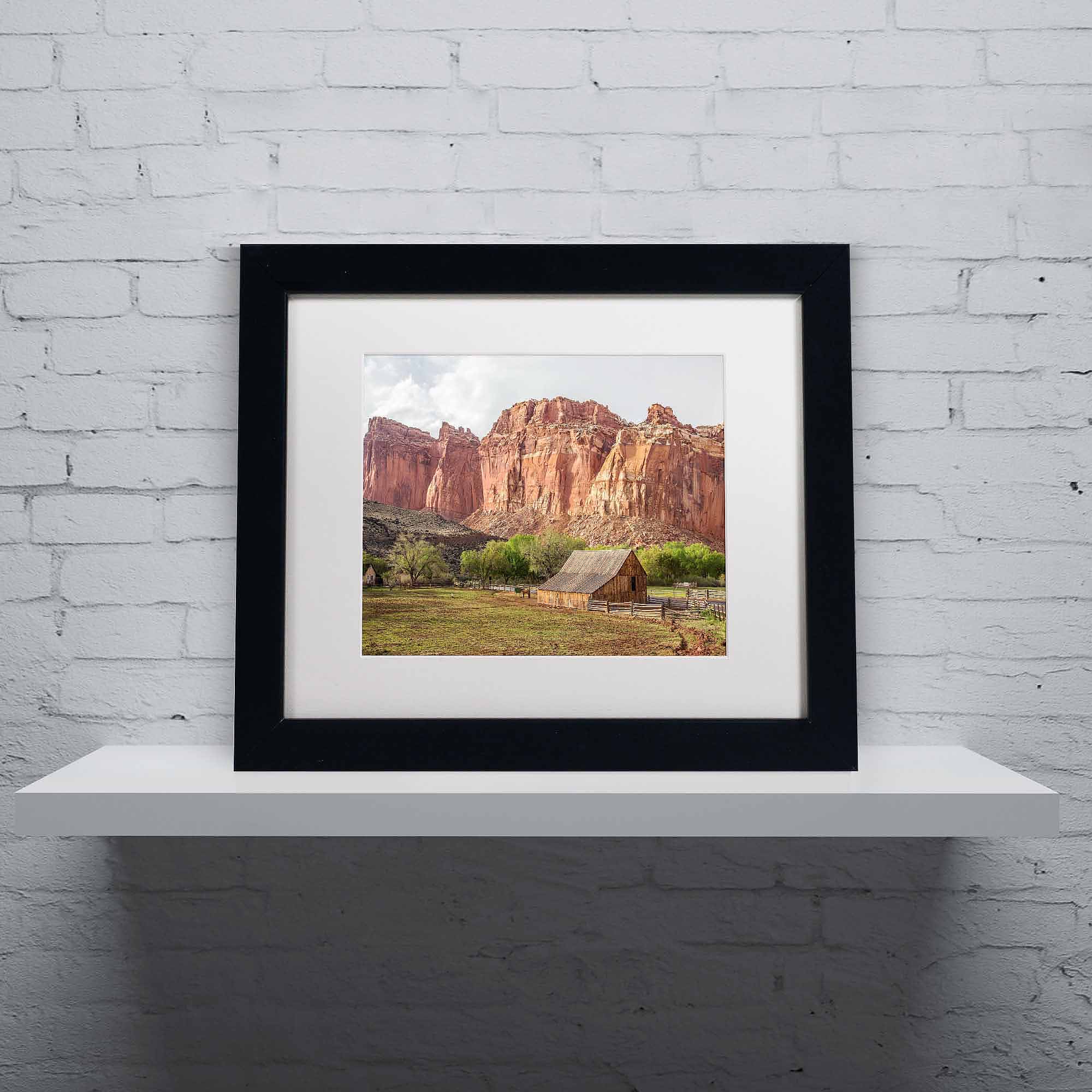 Trademark Fine Art "Capitol Reef Scenic" Canvas Art by Pierre Leclerc, White Matte/Black Frame