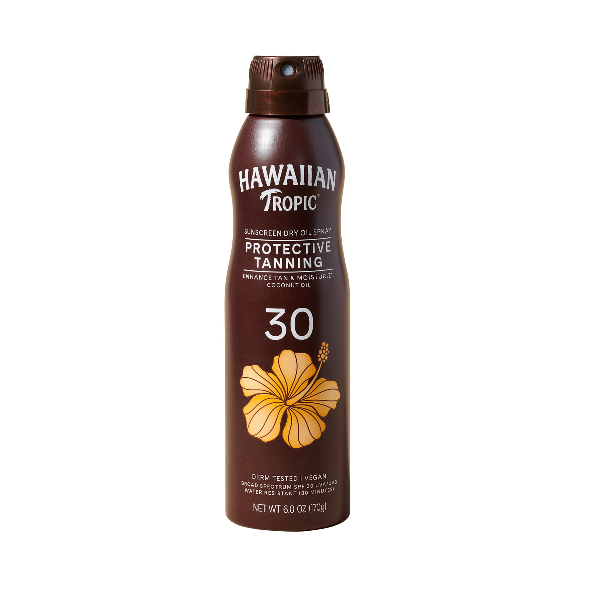Hawaiian Tropic Protective Tanning Spray Sunscreen SPF 30, 6 oz