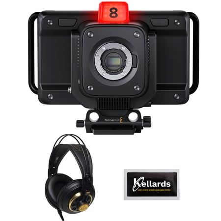 Blackmagic Design Studio Camera 4K Plus Bundle with AKG K240 Studio Pro Headphones and Screen Cleaning Wipes