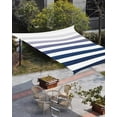 thumbnail image 3 of Sun Shade Sail 8x10Ft Navy Blue Stripe Gradient Uv Block Sunshade Canopy Outdoor Shade Cover Rectangle Shade Cloth For Patio Garden Yard Deck Pergola, 3 of 6