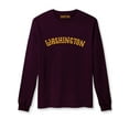 thumbnail image 3 of Daxton Retro Washington Arch Font Long Sleeves T Shirt Soft Med Weight Cotton, 2Pk Plum Gold Red Gold, L, 3 of 5