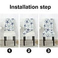 thumbnail image 4 of Elastic Chair Cover Set of 4 Chair Covers for Dining Chairs Coastal Nautical Blue and White Background Parson Chair Covers Slipcover Chairs Covers for Kitchen Living Room Restaurant Beach, 4 of 5