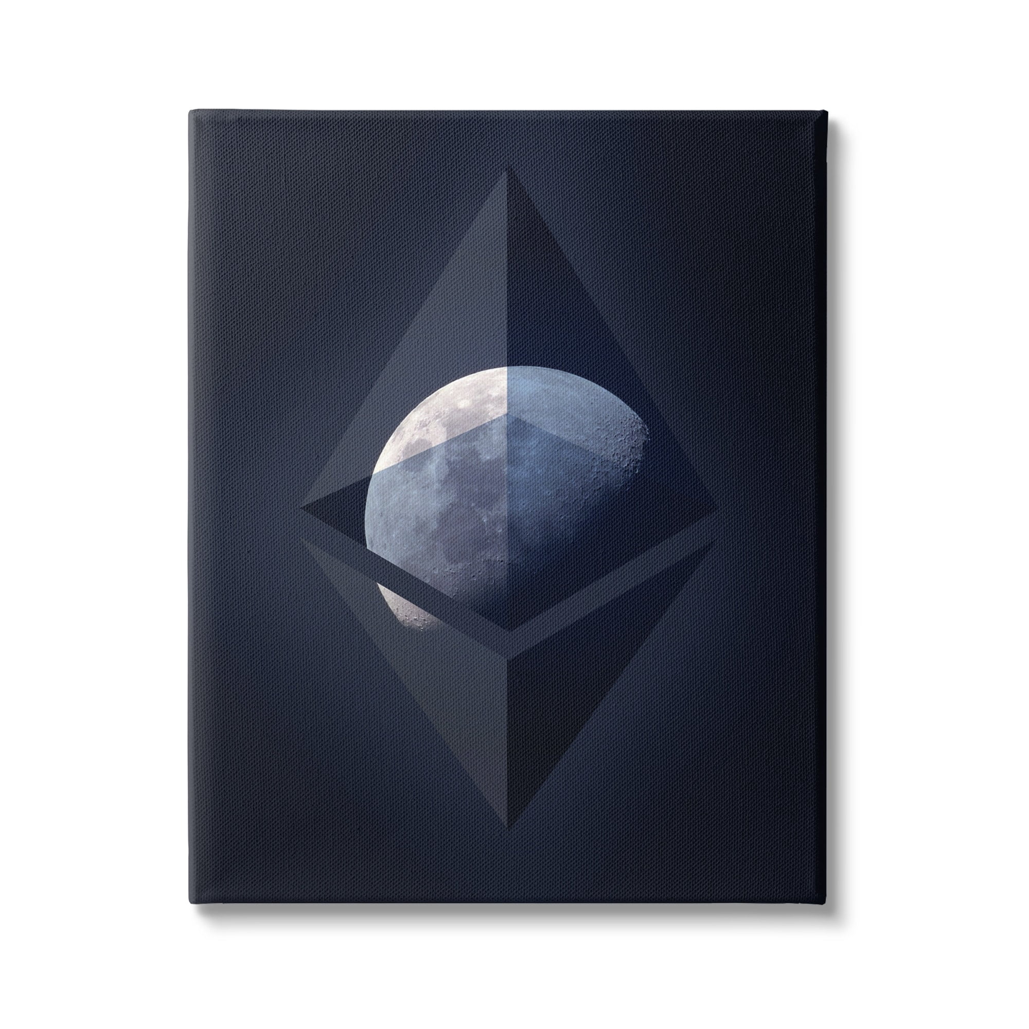 Stupell Industries Ethereum On The Moon Abstract Painting Gallery Wrapped Canvas Art Print Wall Art, 30 x 40