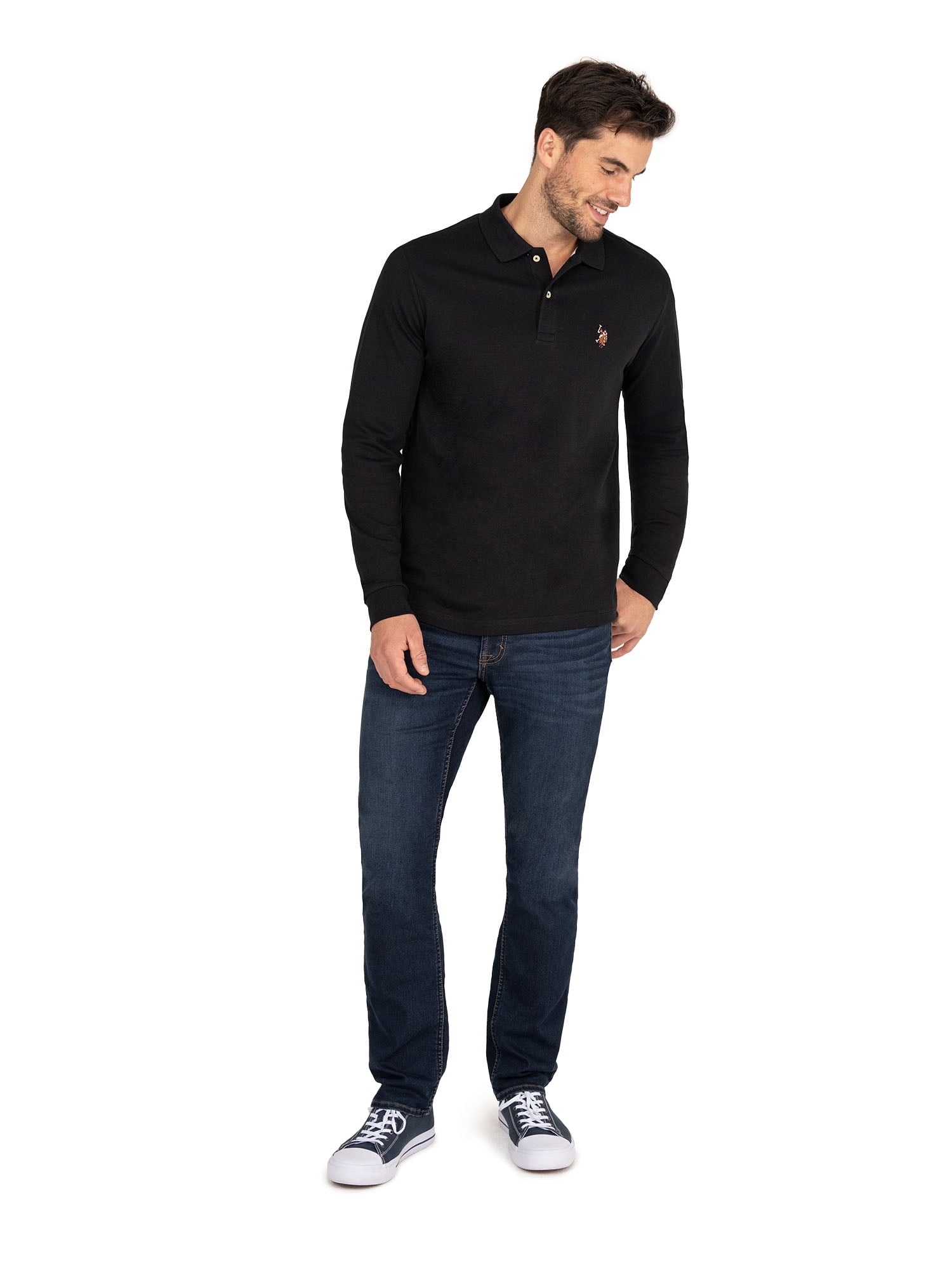 U.S. Polo Assn. Men's Long Sleeve Interlock Polo