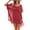 Red, variant on HJYCHN Swimsuit Cover Up Kaftan Bikini Beach Top Loose Cover Up Chiffon with Tassels Plus Size for Swimwear Swim Cover Up for Women White One Size