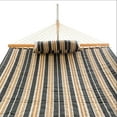 thumbnail image 3 of Castaway Living Beige & Black Stripe Large Quilted Hammock w/Patented KD Space Saving Stand & Detachable Pillow, 3 of 7
