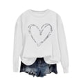 thumbnail image 2 of Enjoytime Valentine's Day Women's Sweatshirt Printed Long Sleeve Pullover Tops Fashion Casual Loose Crewneck Sweatshirts White XXL, 2 of 5