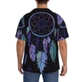 thumbnail image 3 of Fotbe Dreamcatcher With Colorful Feathers Camisa Estampada de Manga Corta para Hombre, Casual de Verano, Estilo Playero, Sin Arrugas-X-Large, 3 of 5