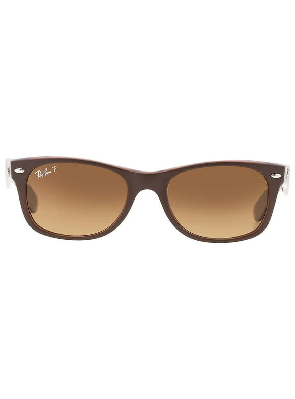 Ray Ban New Wayfarer Classic Gradient Brown Polarized Rectangular Unisex Sunglasses RB2132 6608M2 52