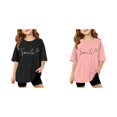 thumbnail image 1 of (2-Pack) Rinsvye Kids Short Sleeve Letter Design T Shirt Comfortable Tops And Girls Everyday Wear Durable Lightweight Apparel, 1 of 6