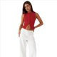 thumbnail image 2 of Chaleco de Mujer Sin Mangas, Cuello Redondo, Corte Ajustado, Acanalado, con Botones, Rojo, Talla M, 2 of 9